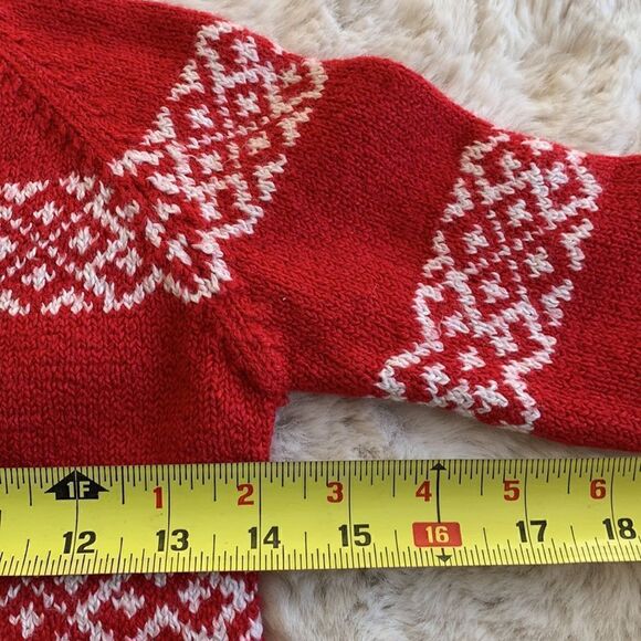 Gap Kids Red Fair Isle‎ Christmas Winter turtleneck Warm Sweater 5-6 - Picture 4 of 6